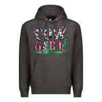 Charcoal Heather cowgirl lightning bolt Premium Hoodie - Zillion Design Studio