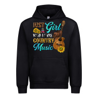 Black just a girl who loves country music Urban Hoodie - texasbilliewilder