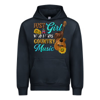 Navy just a girl who loves country music Urban Hoodie - texasbilliewilder