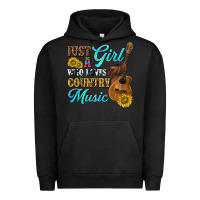 Pigment Black just a girl who loves country music Urban Hoodie - texasbilliewilder