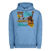 Pigment Pebble Blue just a girl who loves country music Urban Hoodie - texasbilliewilder
