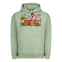 Pigment Oil Green christmas coffee cups Urban Hoodie - Zillion Design Studio