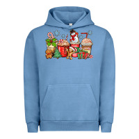 Pigment Pebble Blue christmas coffee cups Urban Hoodie - Zillion Design Studio