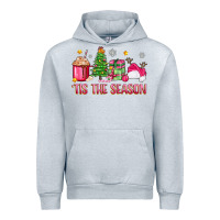 Heather Grey 'tis the season pink christmas Urban Hoodie - Zillion Design Studio