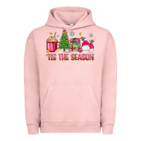 Pigment Salmon 'tis the season pink christmas Urban Hoodie - Zillion Design Studio
