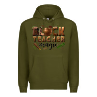 Army Green black teacher magic melanin male teacher Premium Hoodie - texasbilliewilder