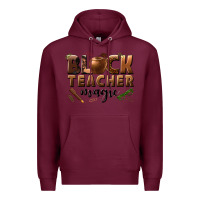 Burgundy black teacher magic melanin male teacher Premium Hoodie - texasbilliewilder