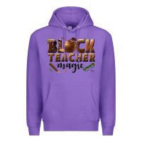 Purple black teacher magic melanin male teacher Premium Hoodie - texasbilliewilder
