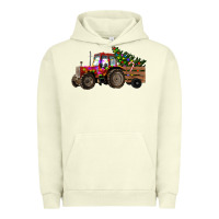 Pigment Pistachio Christmas Farm Tractor Urban Hoodie - RanaPortraitStore