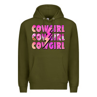 Army Green cowgirl cowgirl lightning bolt Premium Hoodie - Zillion Design Studio