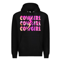 Black cowgirl cowgirl lightning bolt Premium Hoodie - Zillion Design Studio