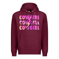 Burgundy cowgirl cowgirl lightning bolt Premium Hoodie - Zillion Design Studio