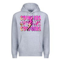 Heather Grey cowgirl cowgirl lightning bolt Premium Hoodie - Zillion Design Studio
