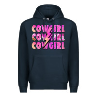 Navy cowgirl cowgirl lightning bolt Premium Hoodie - Zillion Design Studio
