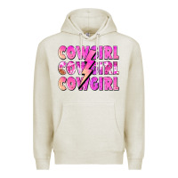 Oatmeal Heather cowgirl cowgirl lightning bolt Premium Hoodie - Zillion Design Studio