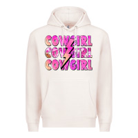 Pale Pink cowgirl cowgirl lightning bolt Premium Hoodie - Zillion Design Studio