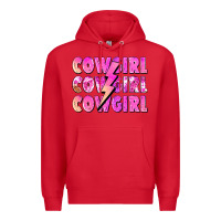 Red cowgirl cowgirl lightning bolt Premium Hoodie - Zillion Design Studio