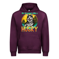 Mauve Wine life is better with a husky Urban Hoodie - texasbilliewilder