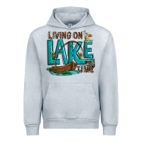 Heather Grey living on lake time Urban Hoodie - texasbilliewilder