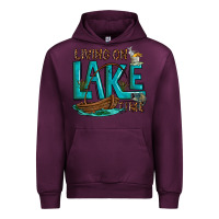 Mauve Wine living on lake time Urban Hoodie - texasbilliewilder