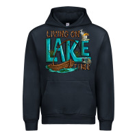 Navy living on lake time Urban Hoodie - texasbilliewilder