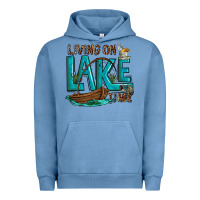 Pigment Pebble Blue living on lake time Urban Hoodie - texasbilliewilder