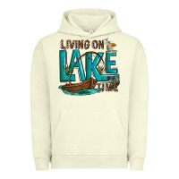 Pigment Pistachio living on lake time Urban Hoodie - texasbilliewilder