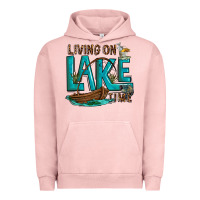 Pigment Salmon living on lake time Urban Hoodie - texasbilliewilder