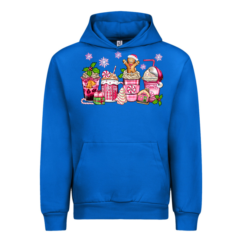 Pink Christmas Coffee Cups Urban Hoodie by Zillion Design Studio | Teevron