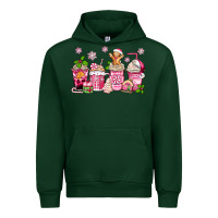 Forest Green pink christmas coffee cups Urban Hoodie - Zillion Design Studio