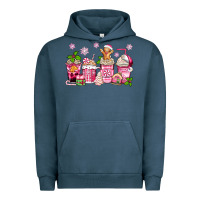 Pigment Midnight Navy pink christmas coffee cups Urban Hoodie - Zillion Design Studio
