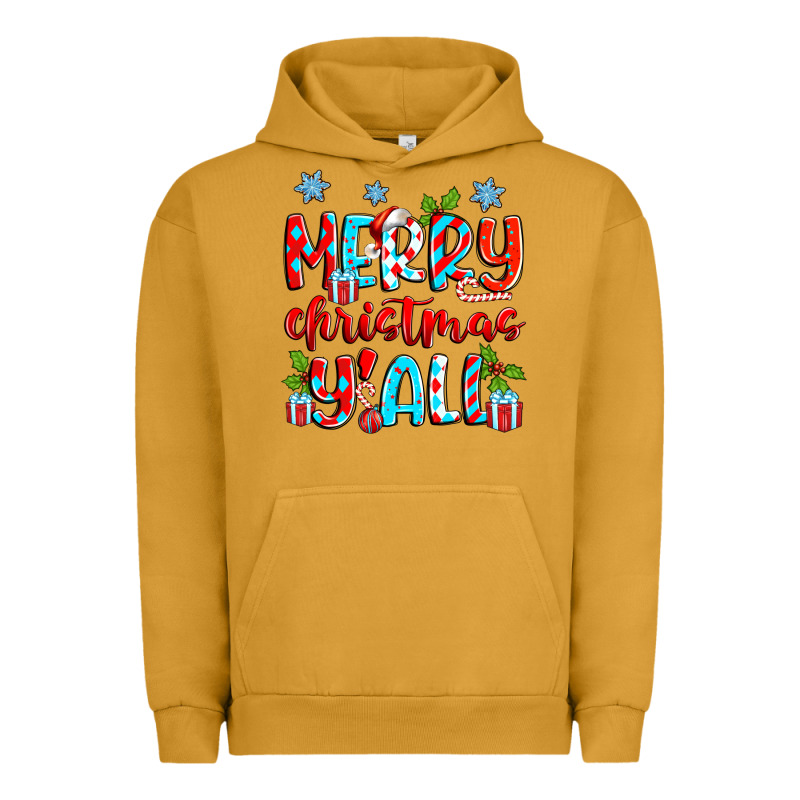 Merry Christmas Y'all Urban Hoodie by Zillion Design Studio | Teevron