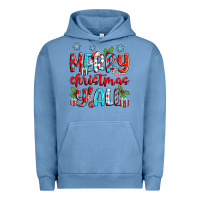 Pigment Pebble Blue merry christmas y'all Urban Hoodie - Zillion Design Studio