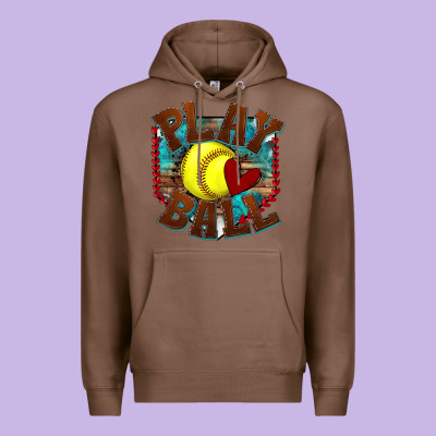 Play Ball Softball Premium Hoodie Designed By Texasbilliewilder