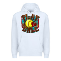 White play ball softball Premium Hoodie - texasbilliewilder