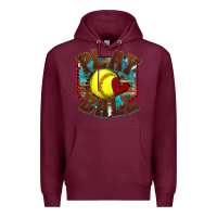 Burgundy play ball softball Premium Hoodie - texasbilliewilder