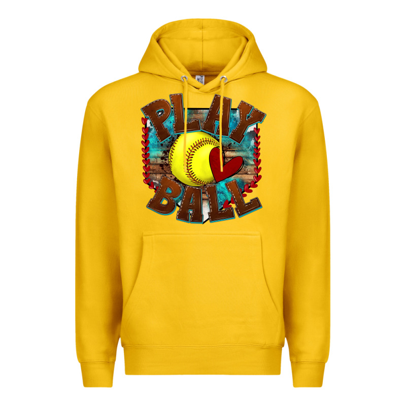 Play Ball Softball Premium Hoodie by texasbilliewilder | Teevron