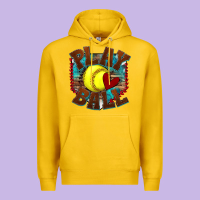 Play Ball Softball Premium Hoodie Designed By Texasbilliewilder