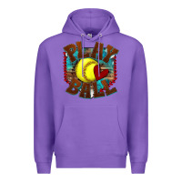 Purple play ball softball Premium Hoodie - texasbilliewilder