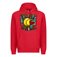 Red play ball softball Premium Hoodie - texasbilliewilder