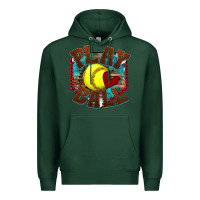 Sports Green play ball softball Premium Hoodie - texasbilliewilder