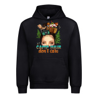 Black messy bun camp hair dont care Urban Hoodie - texasbilliewilder