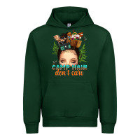 Forest Green messy bun camp hair dont care Urban Hoodie - texasbilliewilder