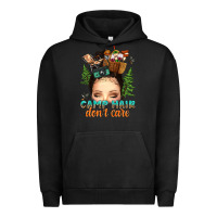 Pigment Black messy bun camp hair dont care Urban Hoodie - texasbilliewilder
