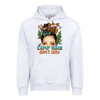 White messy bun camp hair dont care Urban Hoodie - texasbilliewilder