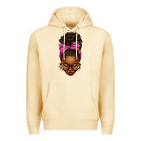 Pina Colada afro messy bun pink leopard bow Premium Hoodie - texasbilliewilder