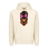 Tofu afro messy bun pink leopard bow Premium Hoodie - texasbilliewilder