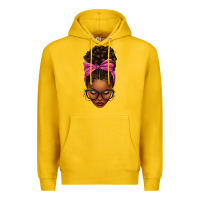 Lemon afro messy bun pink leopard bow Premium Hoodie - texasbilliewilder