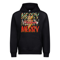 Black merry christmas lightning bolt Urban Hoodie - Zillion Design Studio