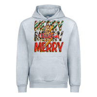 Heather Grey merry christmas lightning bolt Urban Hoodie - Zillion Design Studio